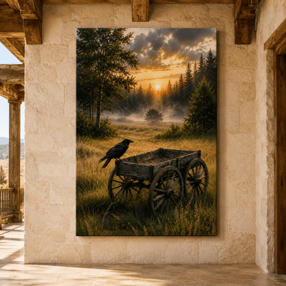 Raven's Watch – Old Wagon Sunrise Canvas Wall Art - ART OF ROYALS