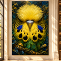 Yellow Budgerigar Portrait Wrapped Canvas Wall Art – Vibrant Parakeet Bird Painting