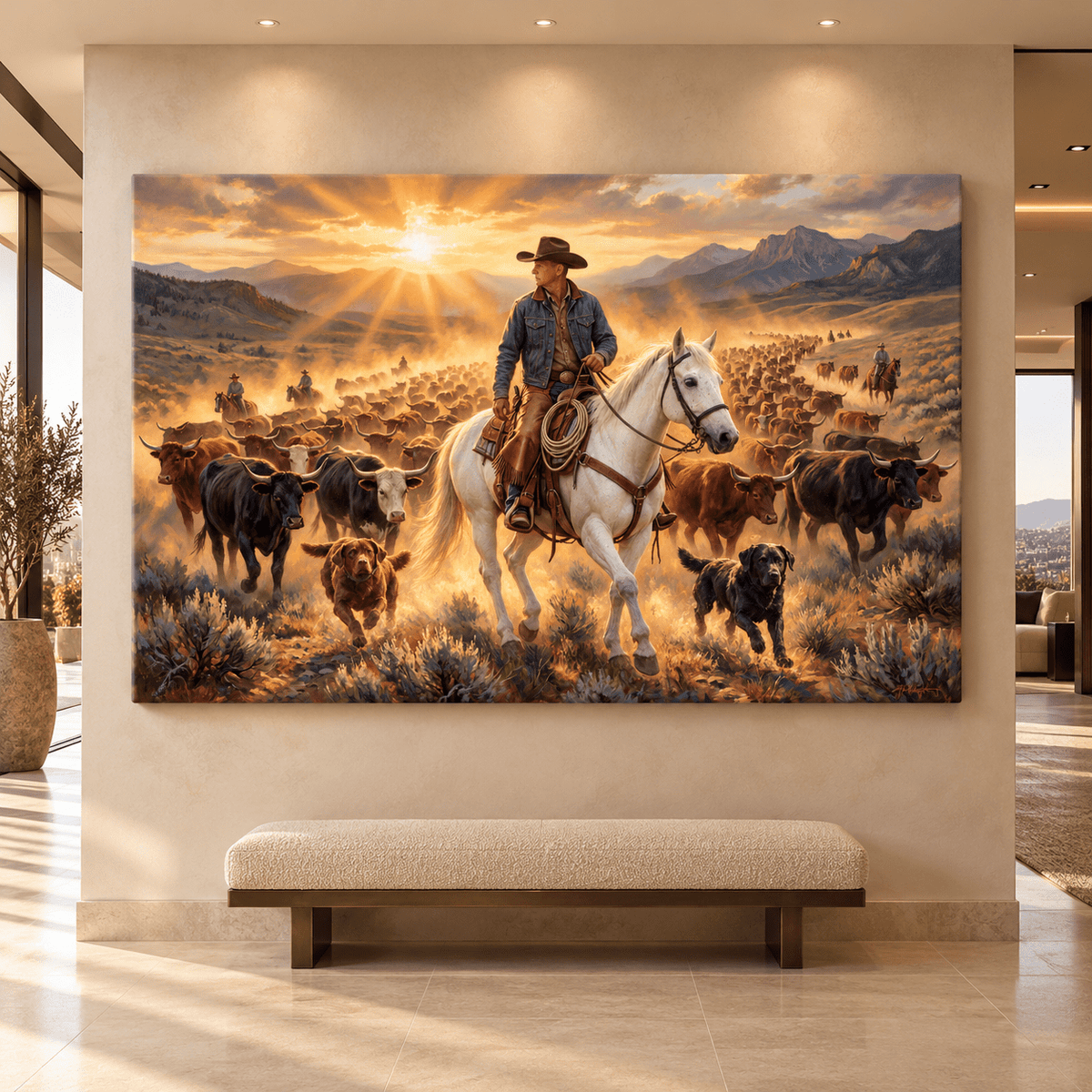 Personalized Western Ranch Cowboy canvas - ART OF ROYALS