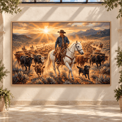 Personalized Western Ranch Cowboy canvas - ART OF ROYALS