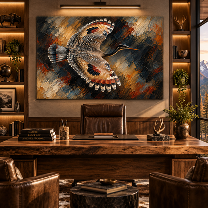 Sunbittern in Flight Wrapped Canvas Wall Art – Tropical Bird Wildlife Painting