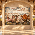 Farm Animals Inspirational Quote Canvas Wall Art – The Best Things in Life Rustic Farmhouse Painting
