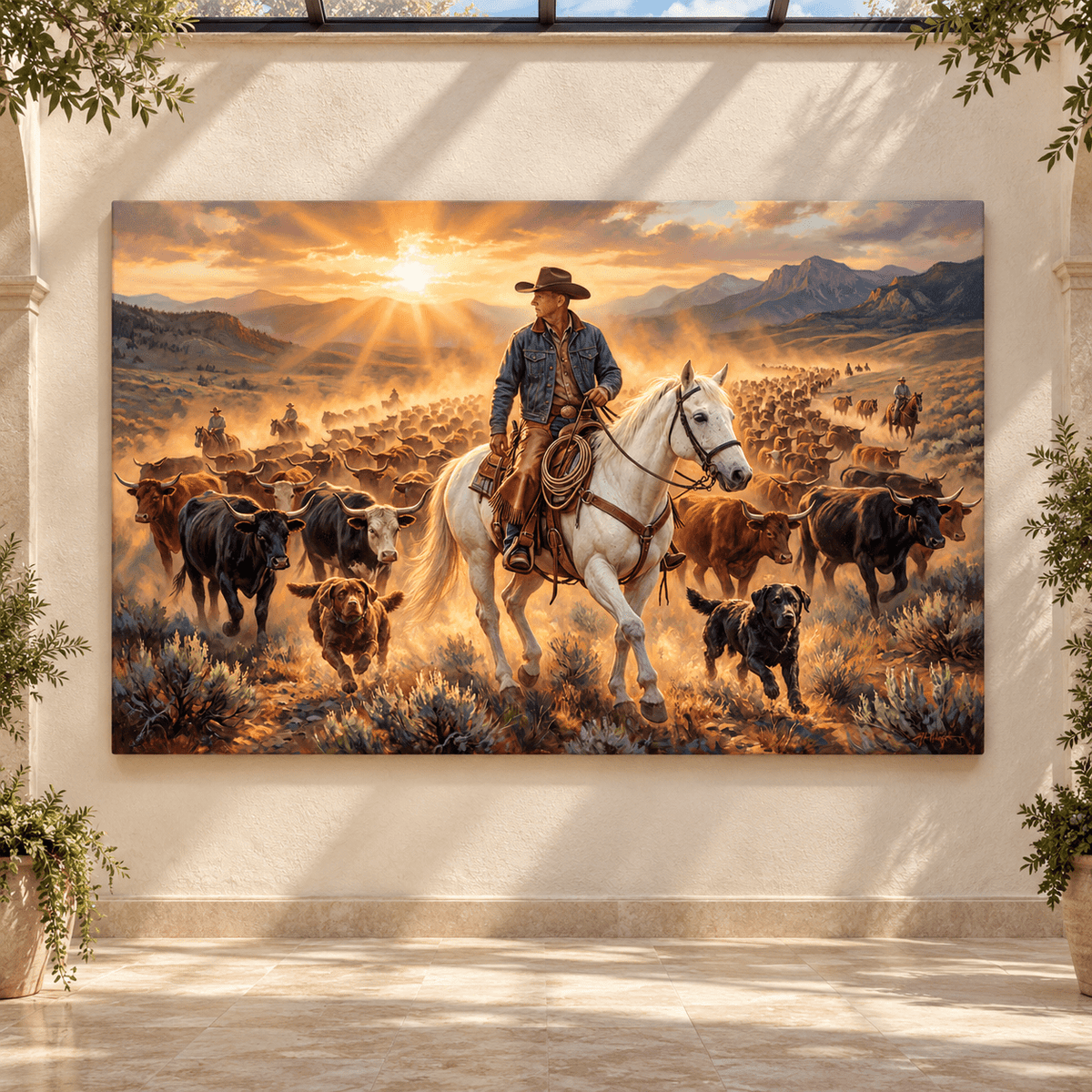 Personalized Western Ranch Cowboy canvas - ART OF ROYALS