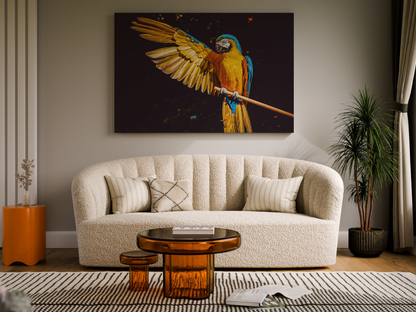 Vibrant Yellow Macaw Canvas Wall Art