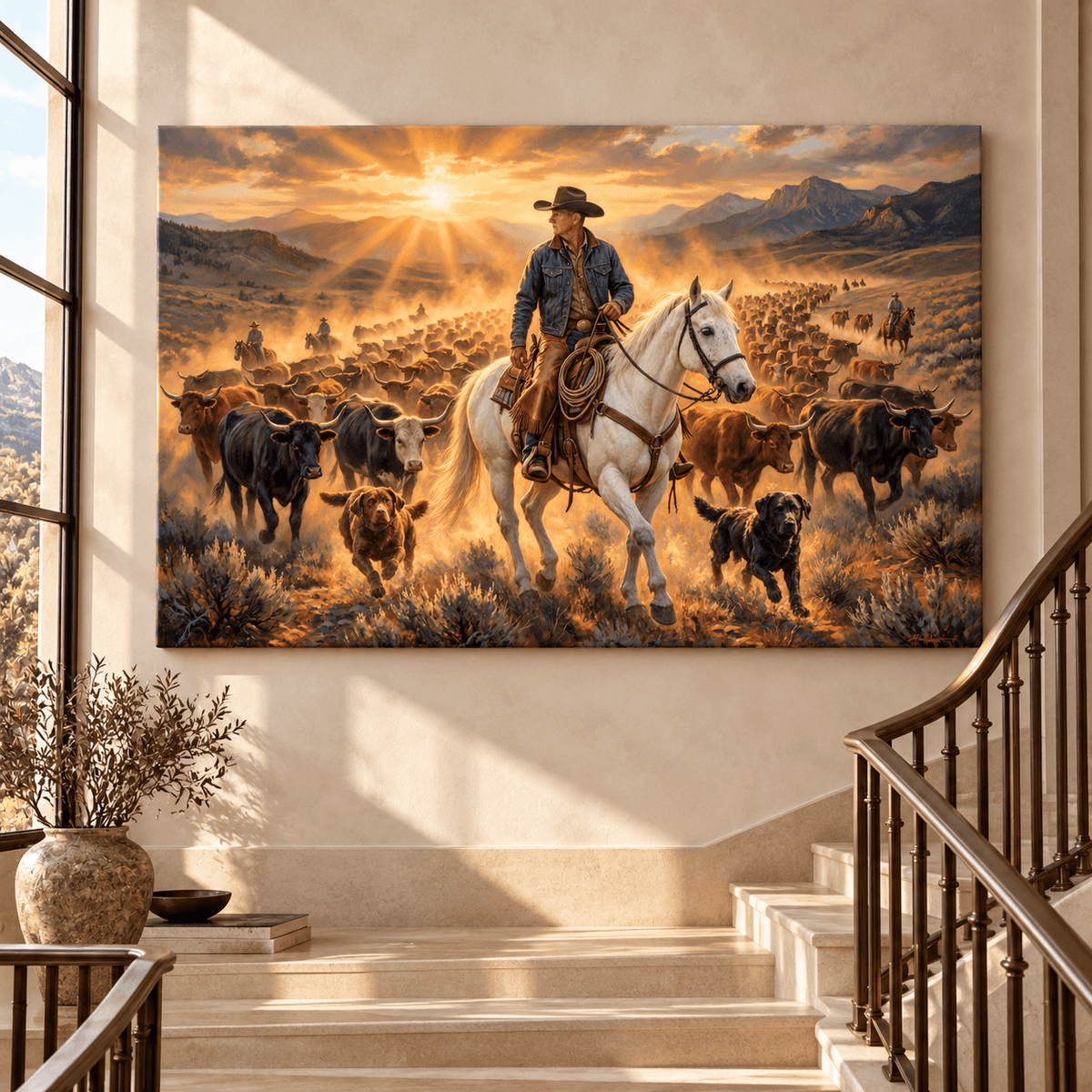 Personalized Western Ranch Cowboy canvas - ART OF ROYALS
