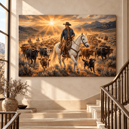 Personalized Western Ranch Cowboy canvas - ART OF ROYALS