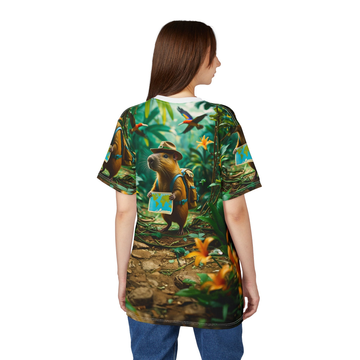 Adventurous Capybara – Thriller Forest Explorer T-Shirt 🏕️✨ - ART OF ROYALS