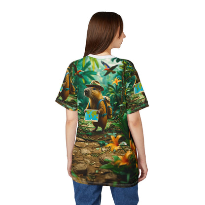 Adventurous Capybara – Thriller Forest Explorer T-Shirt 🏕️✨ - ART OF ROYALS