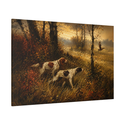 Autumn Flush – Sporting Dogs in the Golden Field Canvas Wall Art - ART OF ROYALS