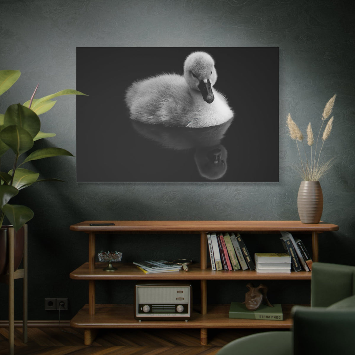 Baby Swan Canvas Wall Art – Luxury Cygnet Wildlife Nature Print - ART OF ROYALS