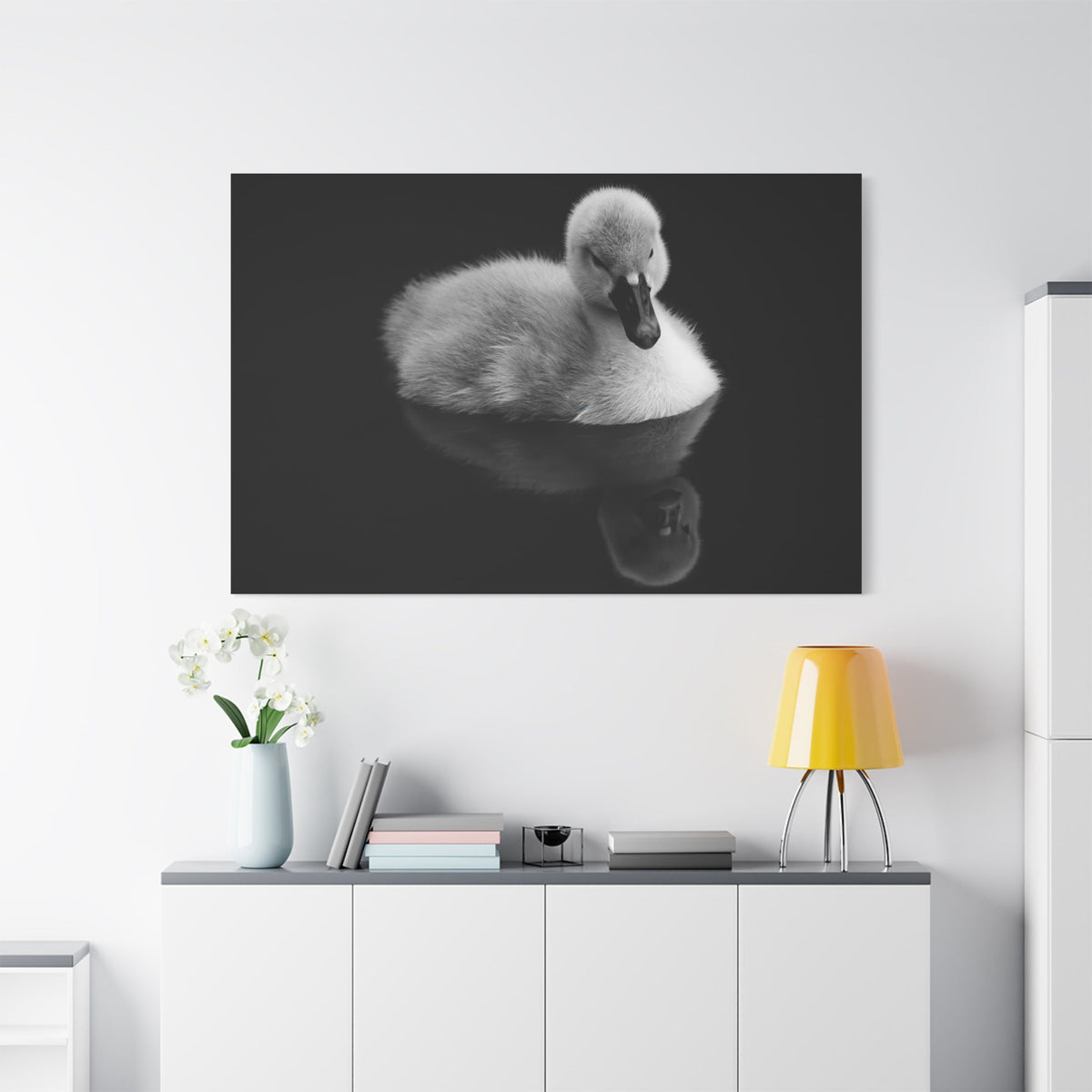Baby Swan Canvas Wall Art – Luxury Cygnet Wildlife Nature Print - ART OF ROYALS