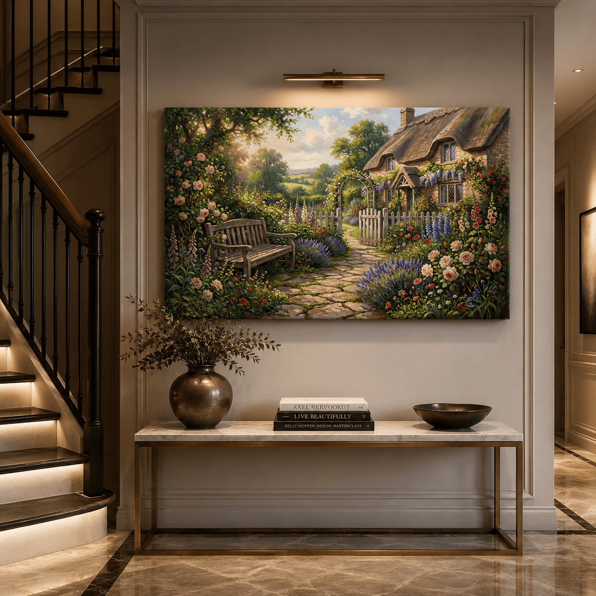Blossom Haven Charming Cottage Garden Canvas Wall Art – Romantic Floral Cottagecore Decor - ART OF ROYALS