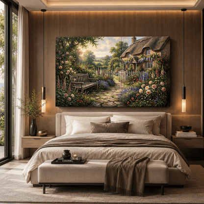 Blossom Haven Charming Cottage Garden Canvas Wall Art – Romantic Floral Cottagecore Decor - ART OF ROYALS