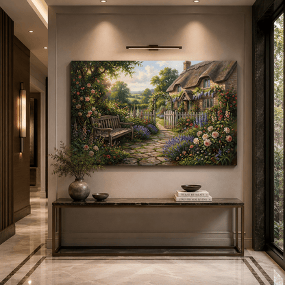 Blossom Haven Charming Cottage Garden Canvas Wall Art – Romantic Floral Cottagecore Decor - ART OF ROYALS