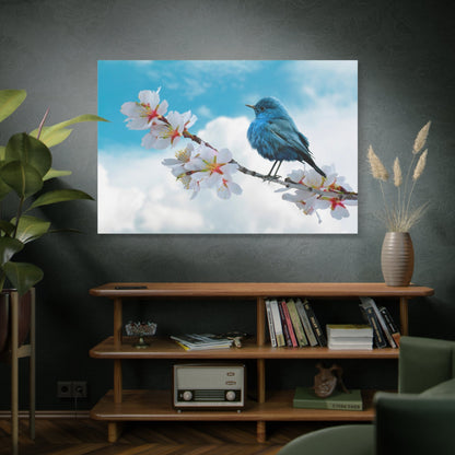 Blue Bird Canvas Wall Art – Graceful Sky Serenity - ART OF ROYALS
