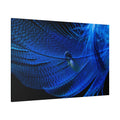 Blue Feather Macro Canvas Wall Art – Luxury Abstract Nature Photography Print