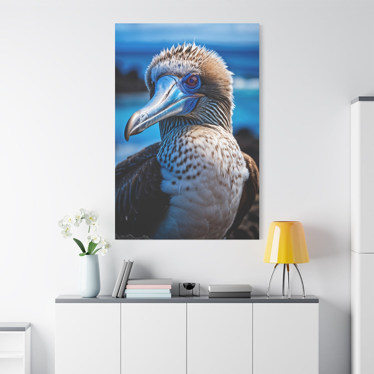 Blue Footed Booby Canvas Wall Art – Masterpiece for Nature Lovers - ART OF ROYALS