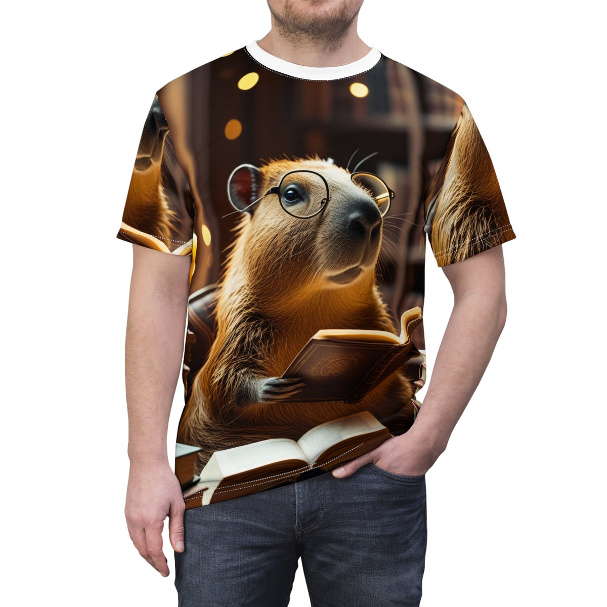 Bookworm Capybara – Literary Escape T-Shirt 📖🦫 - ART OF ROYALS
