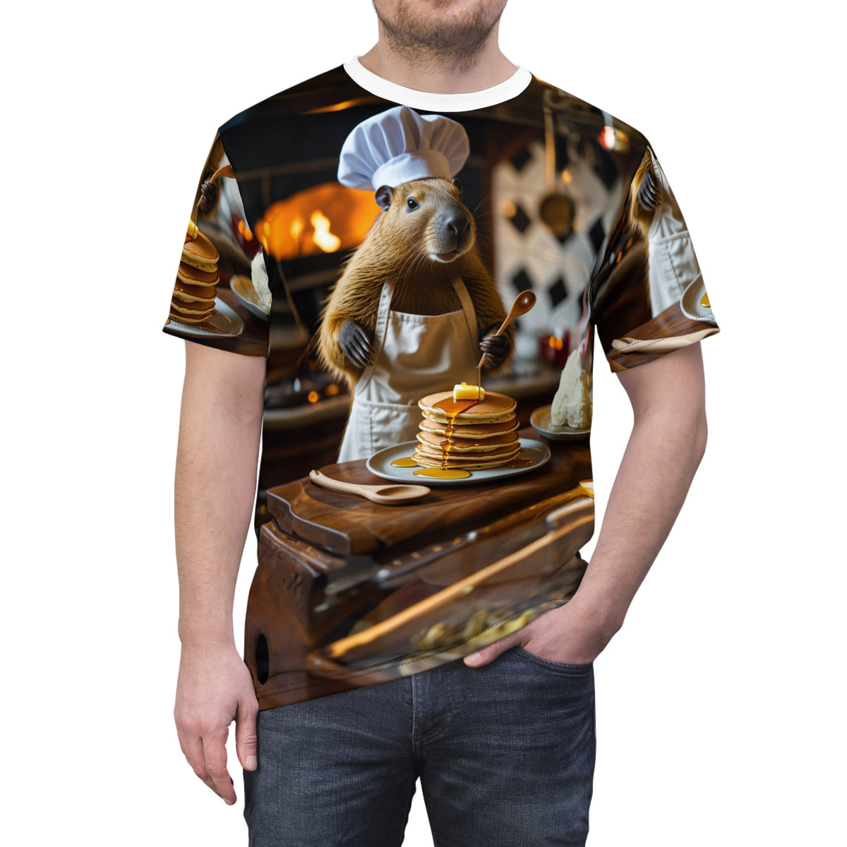 Breakfast Lover Capybara T-Shirt 🥞☕ - ART OF ROYALS