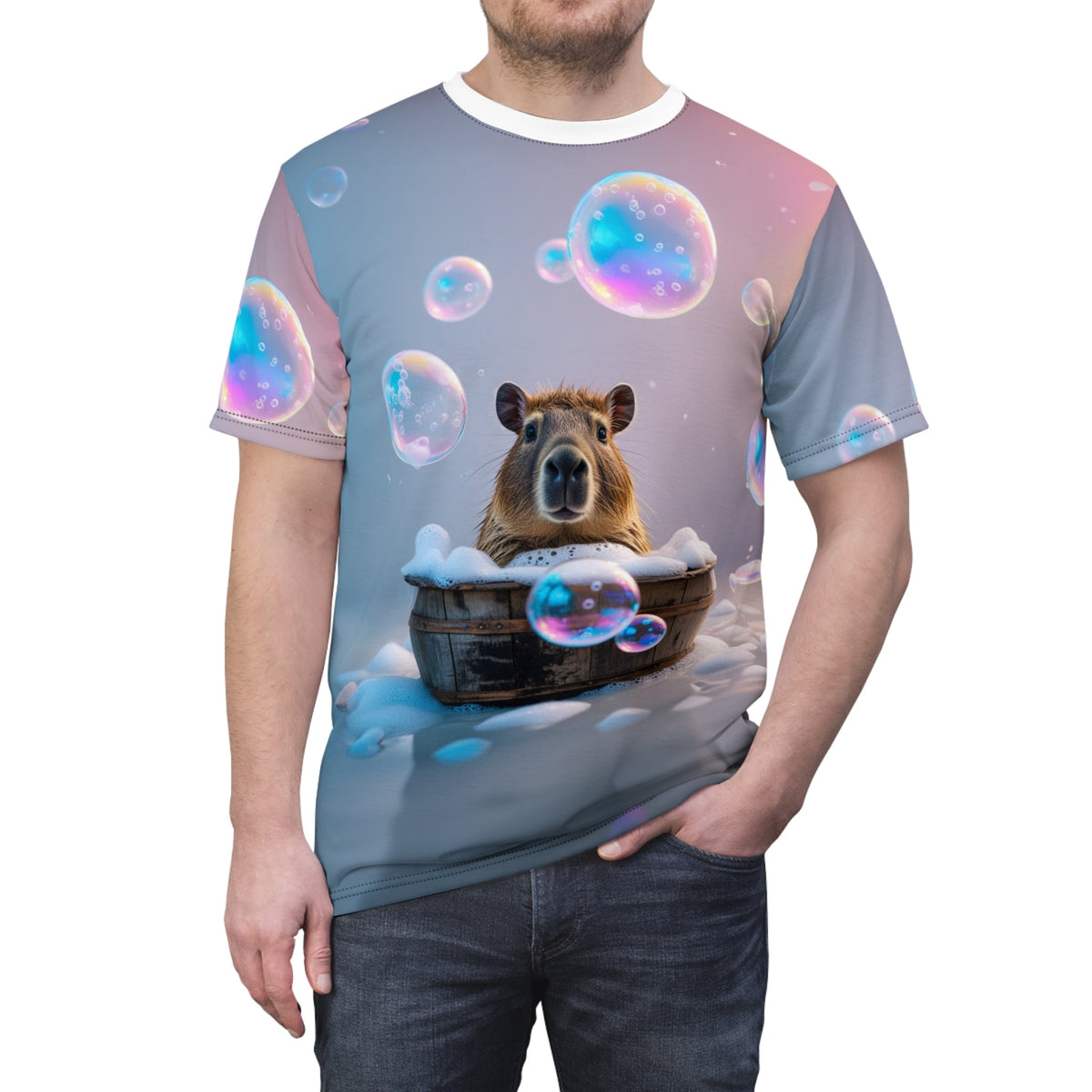 Bubble Bliss: Capybara Playing with Floating Bubbles - ART OF ROYALS