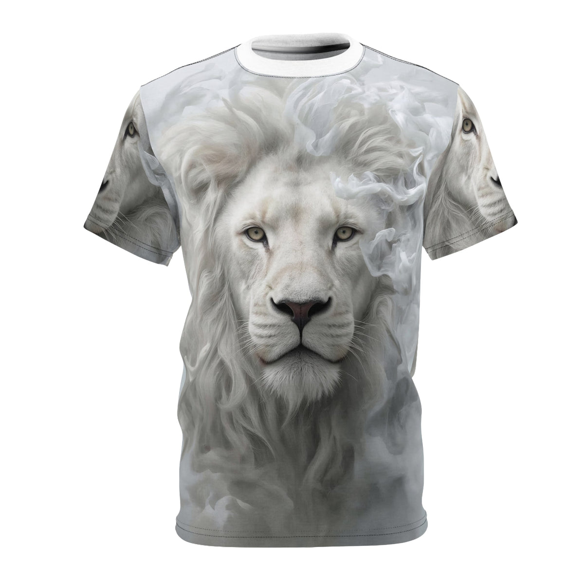 🕊️ Celestial White Lion – Spirit of Purity T-Shirt - ART OF ROYALS
