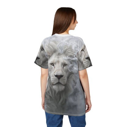 🕊️ Celestial White Lion – Spirit of Purity T-Shirt - ART OF ROYALS
