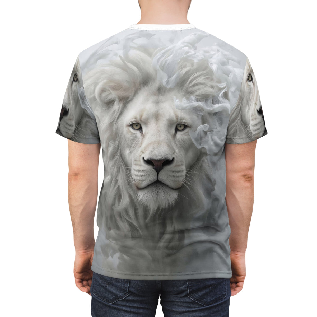 🕊️ Celestial White Lion – Spirit of Purity T-Shirt - ART OF ROYALS