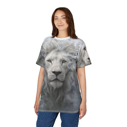 🕊️ Celestial White Lion – Spirit of Purity T-Shirt - ART OF ROYALS