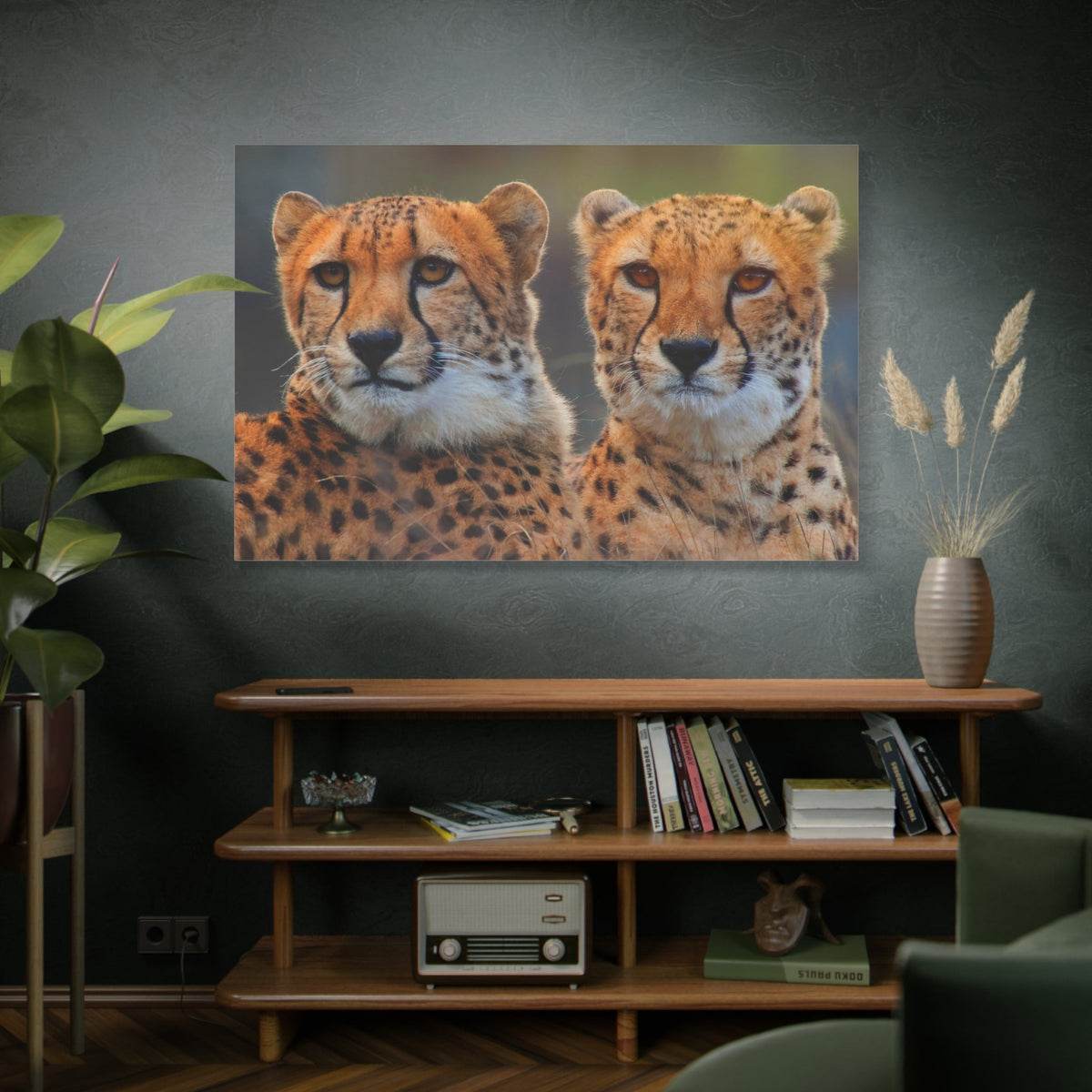 Cheetah Pair Canvas Wall Art – Majestic Wild Cats Print - ART OF ROYALS