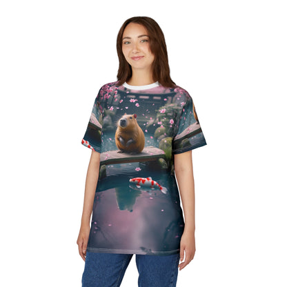 Cherry Blossom Serenity – Zen Capybara T-Shirt 🌸🦫 - ART OF ROYALS