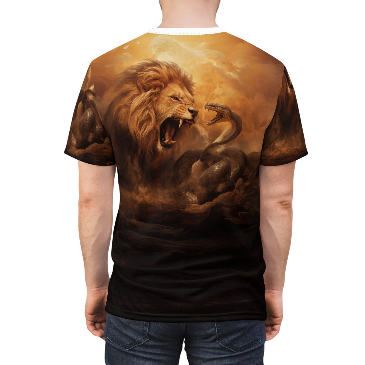 🦁 Clash of Kings – Lion vs Serpent T-Shirt - ART OF ROYALS