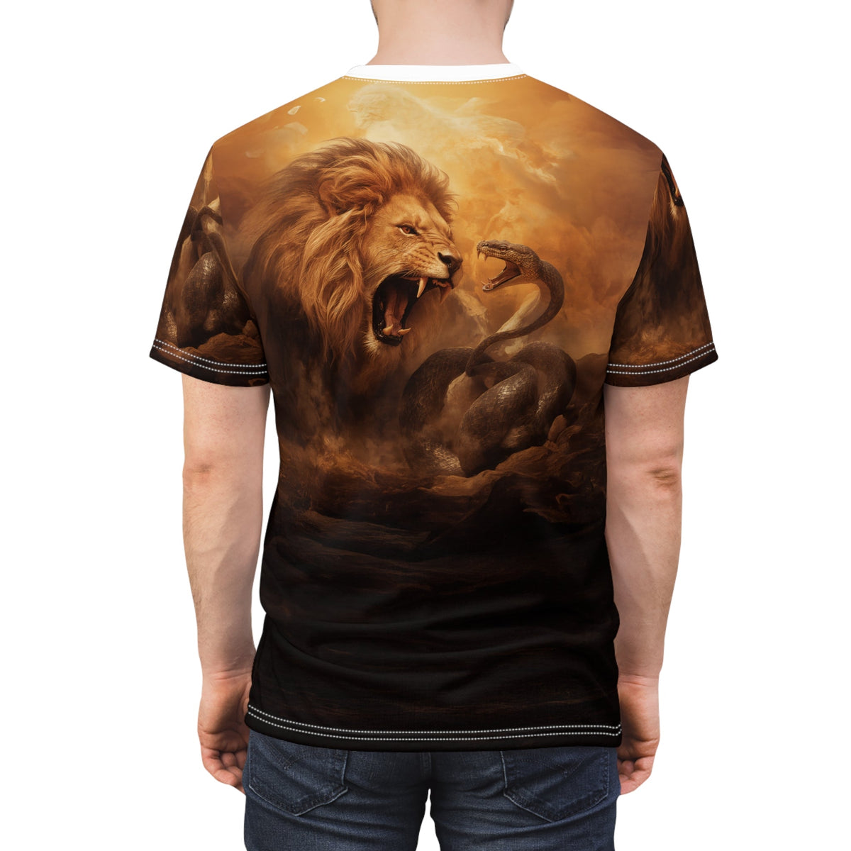 🦁 Clash of Kings – Lion vs Serpent T-Shirt - ART OF ROYALS
