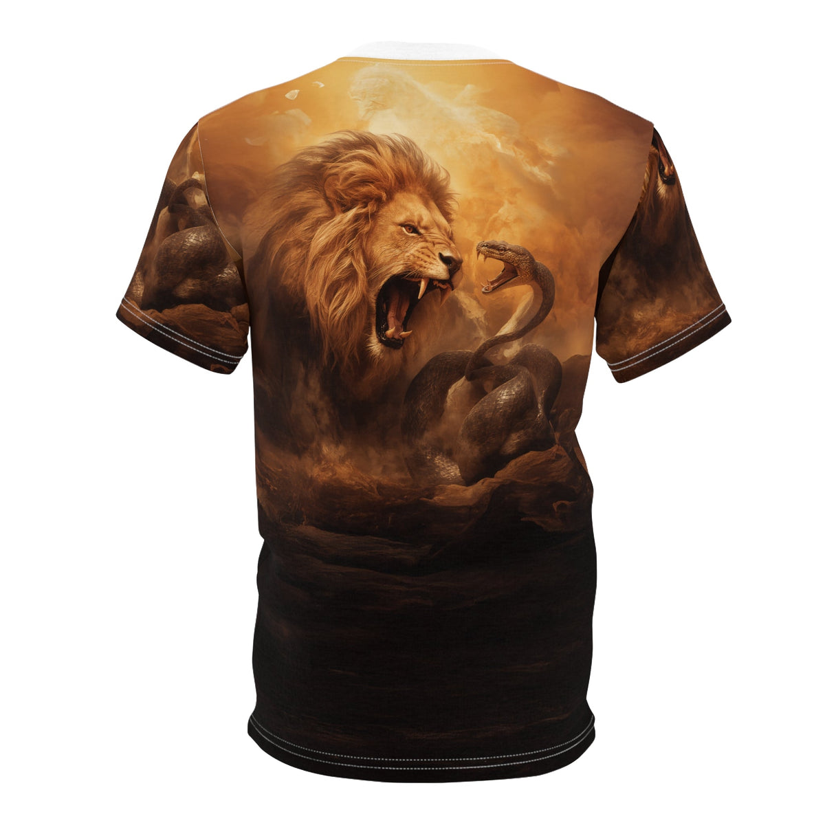 🦁 Clash of Kings – Lion vs Serpent T-Shirt - ART OF ROYALS