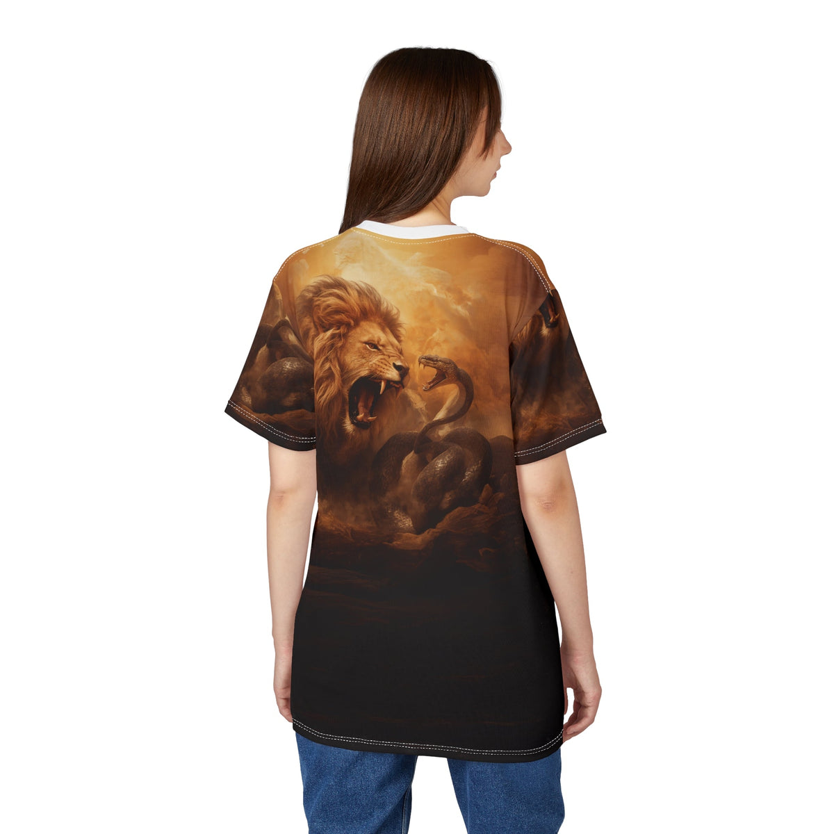 🦁 Clash of Kings – Lion vs Serpent T-Shirt - ART OF ROYALS