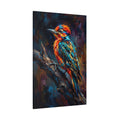 Colorful Woodpecker Canvas Wall Art – Modern Abstract Bird Painting for Contemporary Decor