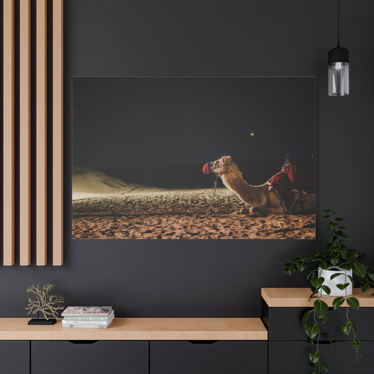 Cosmic Camel Canvas Wall Art – Mystical Journey Under the Galaxy - ART OF ROYALS