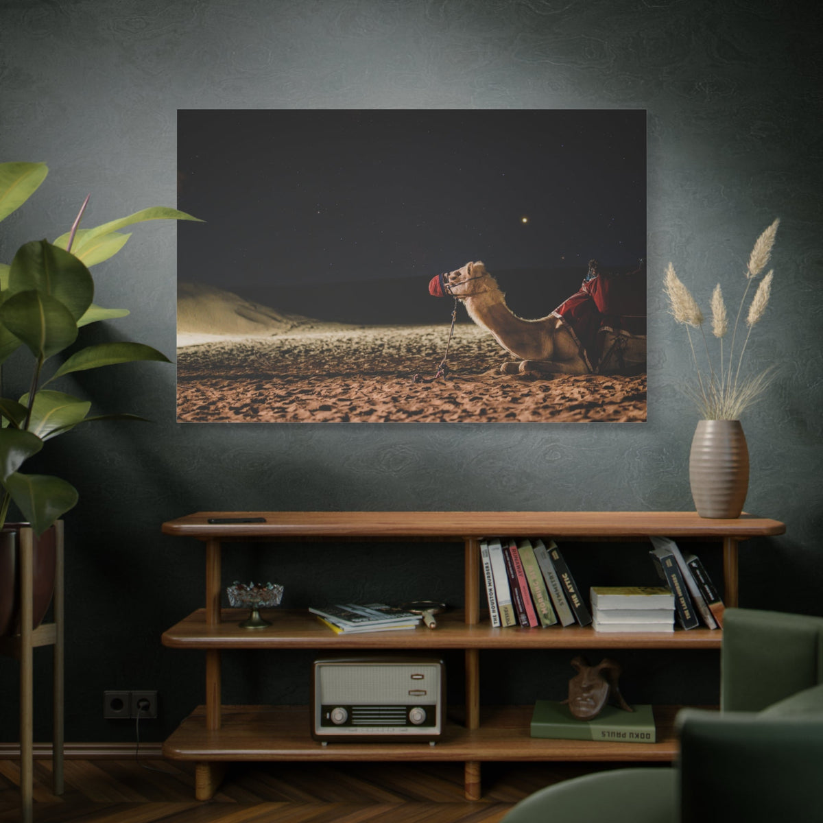 Cosmic Camel Canvas Wall Art – Mystical Journey Under the Galaxy - ART OF ROYALS