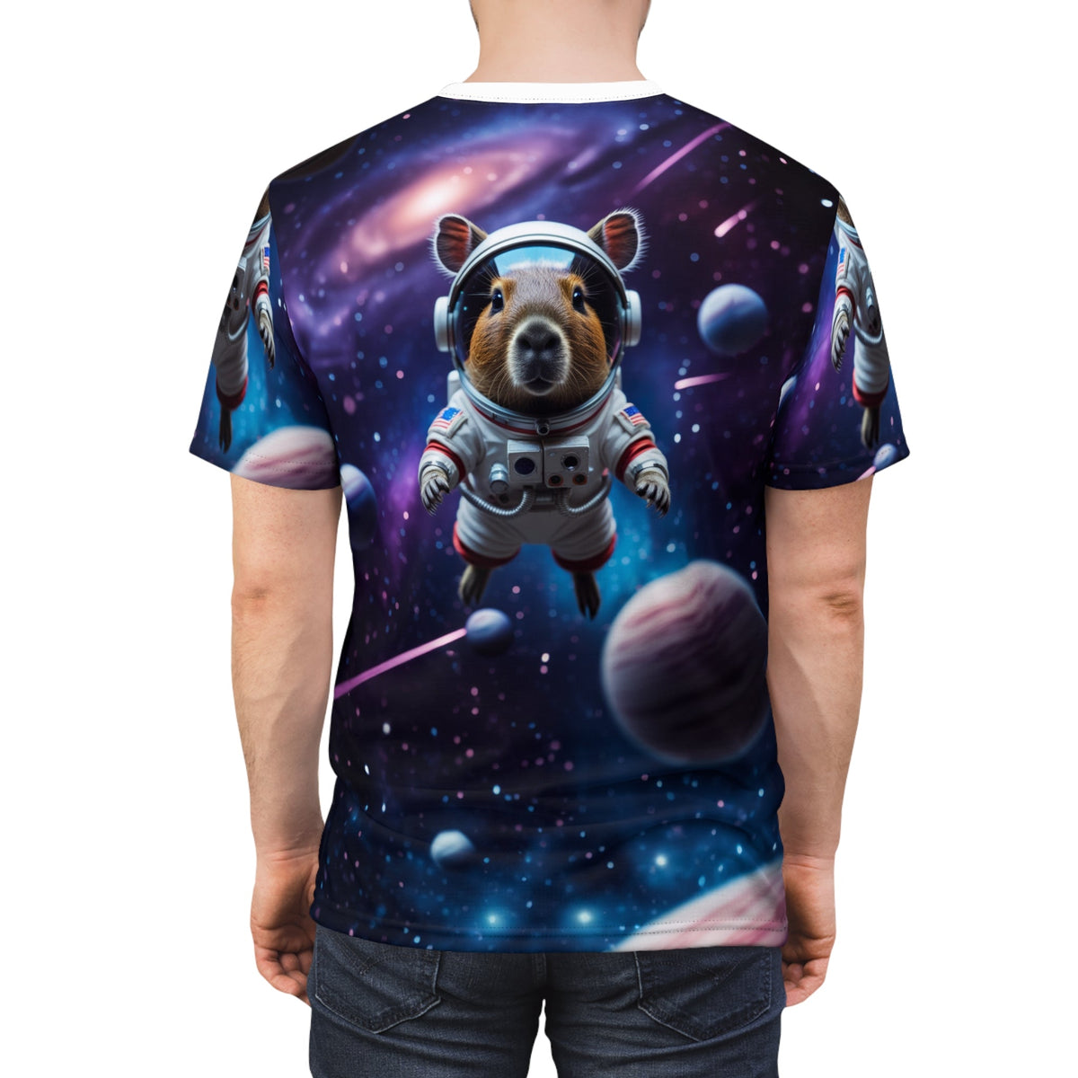 Cosmic Capybara – Galactic Explorer T-Shirt - ART OF ROYALS