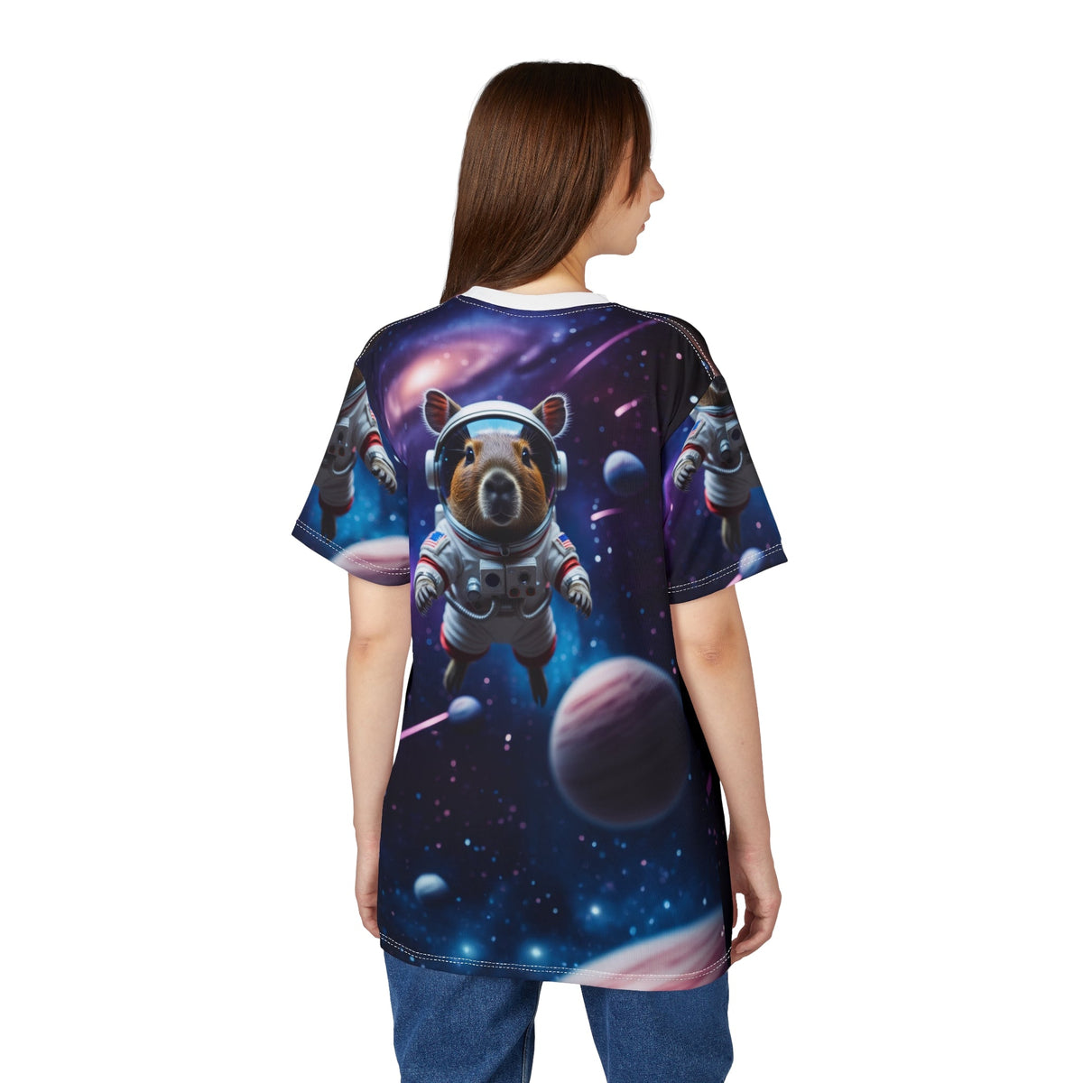 Cosmic Capybara – Galactic Explorer T-Shirt - ART OF ROYALS