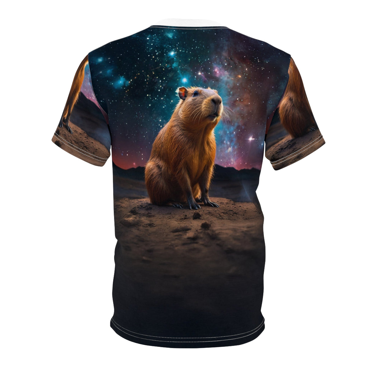 Cosmic Capybara – Galactic Explorer T-Shirt - ART OF ROYALS
