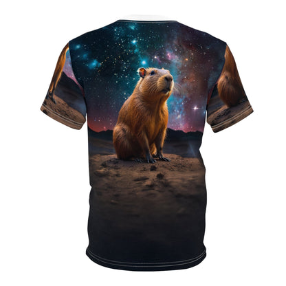 Cosmic Capybara – Galactic Explorer T-Shirt - ART OF ROYALS