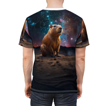 Cosmic Capybara – Galactic Explorer T-Shirt - ART OF ROYALS