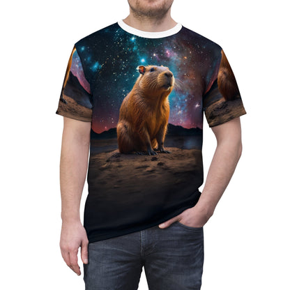 Cosmic Capybara – Galactic Explorer T-Shirt - ART OF ROYALS