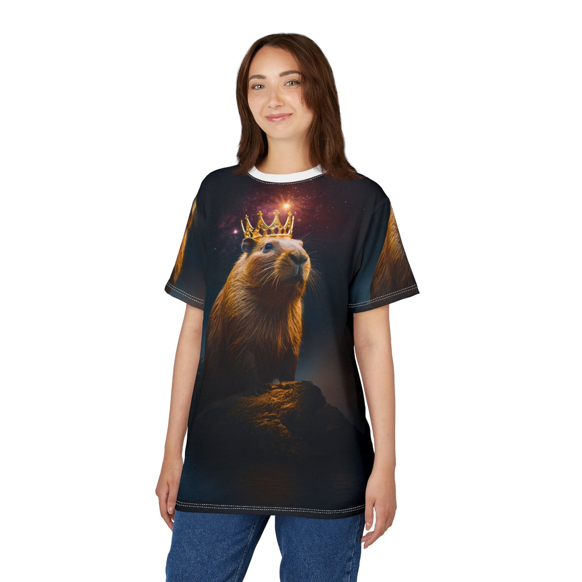 Cosmic Capybara King – Royal T-Shirt - ART OF ROYALS