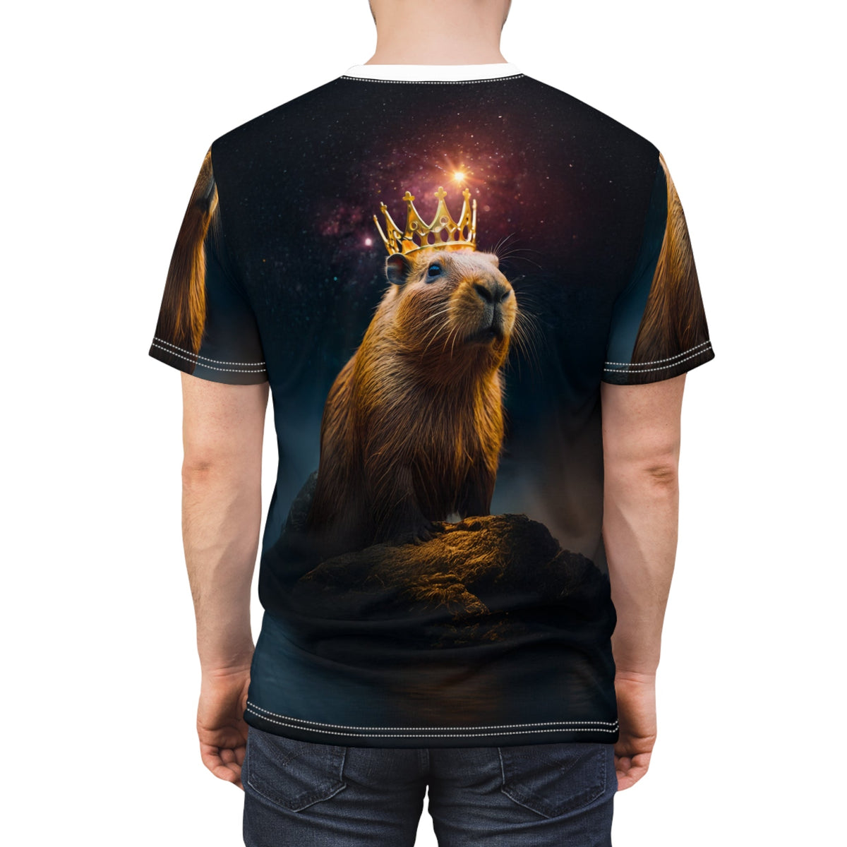 Cosmic Capybara King – Royal T-Shirt - ART OF ROYALS