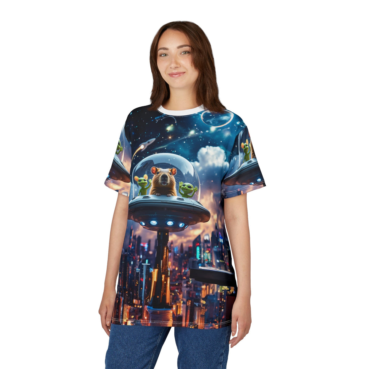 Cosmic City Capybara: Guardian of the Skyline - ART OF ROYALS
