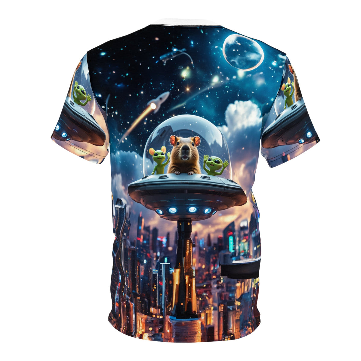 Cosmic City Capybara: Guardian of the Skyline - ART OF ROYALS