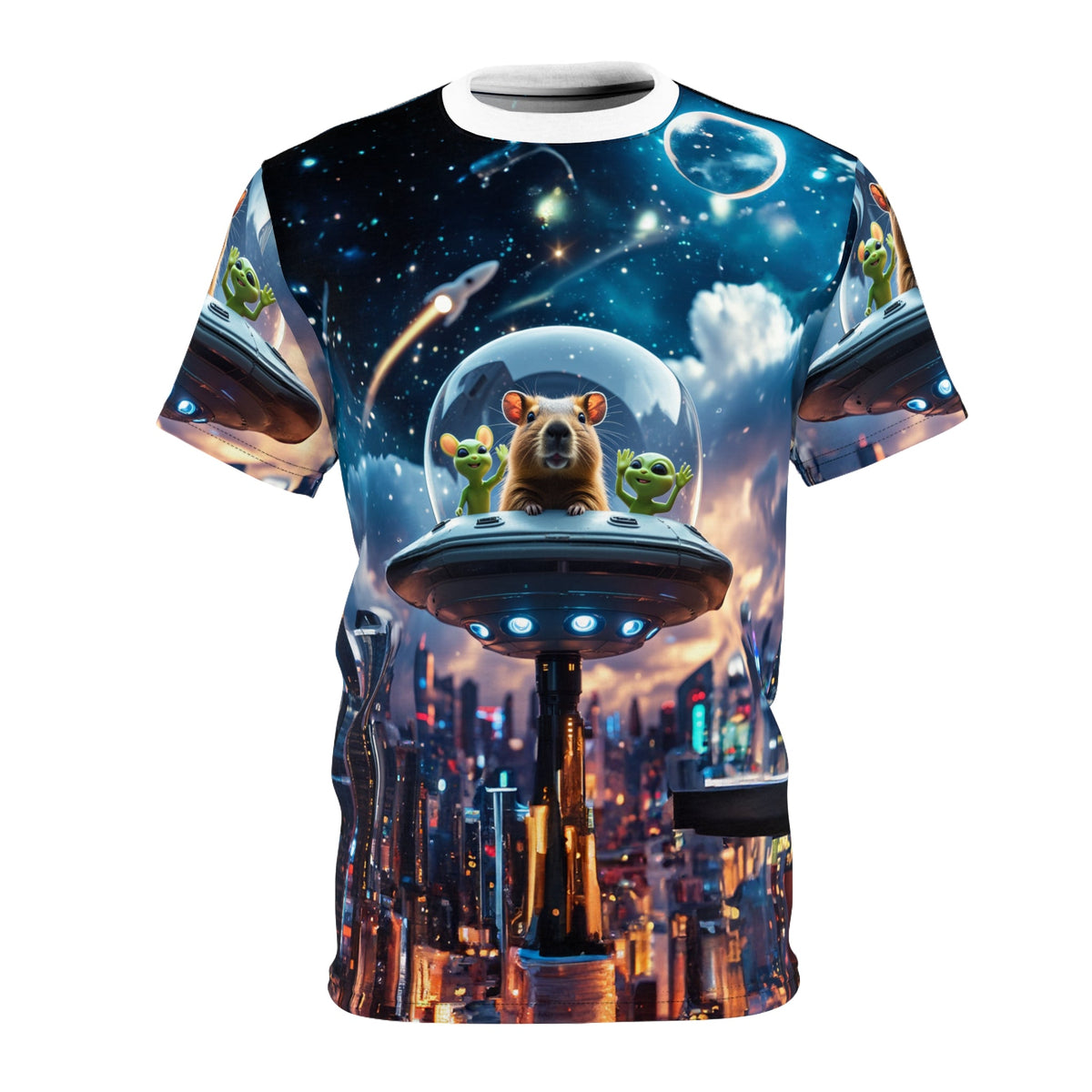 Cosmic City Capybara: Guardian of the Skyline - ART OF ROYALS