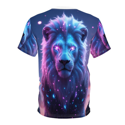 🦁 Cosmic Majesty – Glowing Galactic Lion T-Shirt - ART OF ROYALS