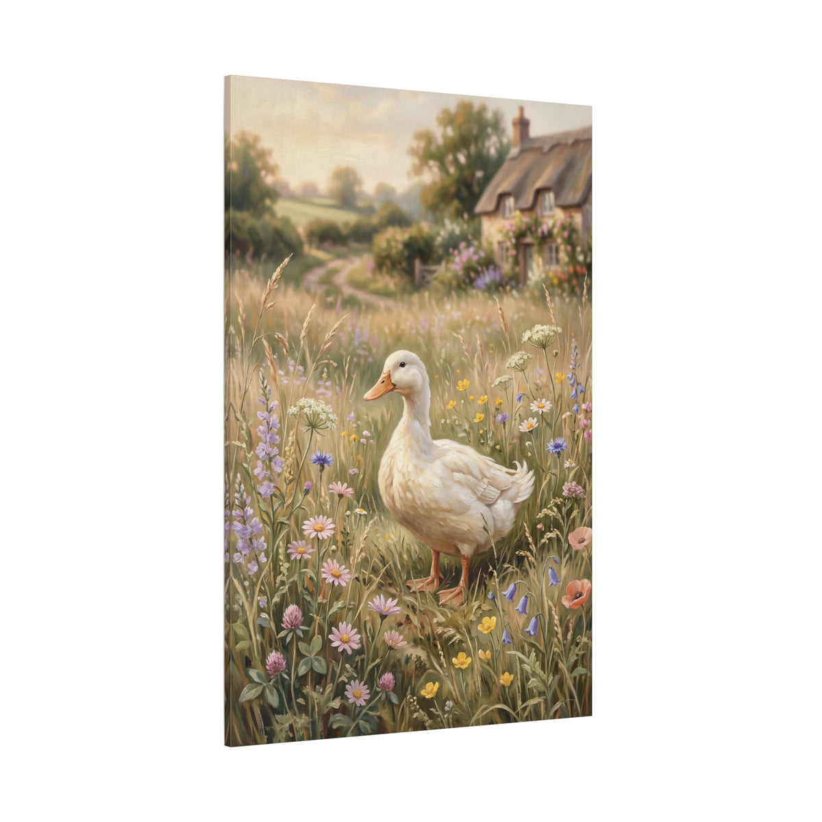 Countryside Calm White Duck Canvas Wall Art – Rustic Farmhouse Meadow Decor - ART OF ROYALS